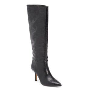 LIVERPOOL LA Black Leather Bryn Heeled Boots